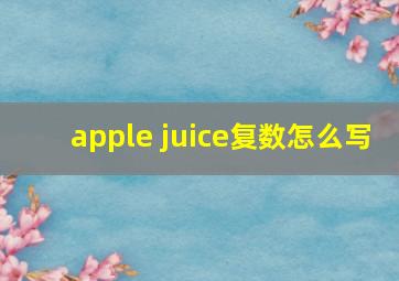 apple juice复数怎么写